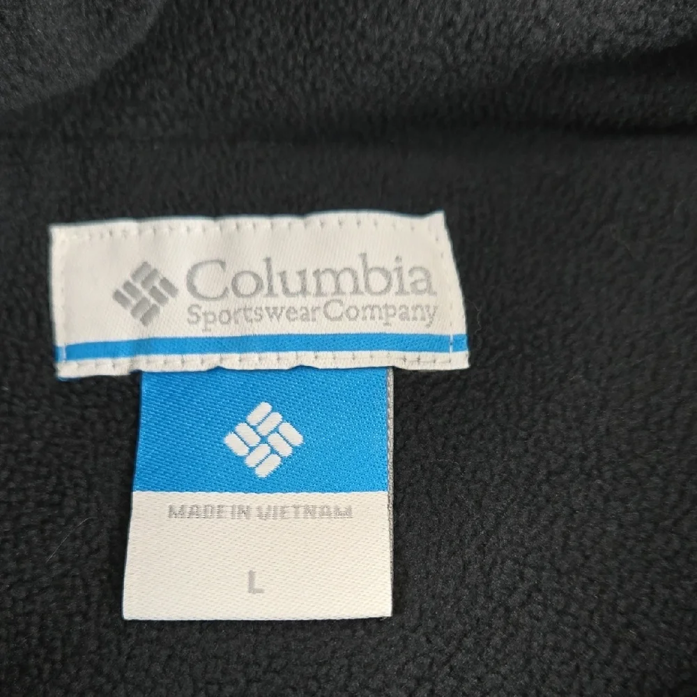 Columbia Womens Black Quilted Fleece Lined Funnel Neck Zip Up Vest Large 1671661